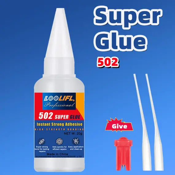 502 High-Strength Cyanoacrylate Glue Fast-Drying Adhesive for Automotive Bumpers, Metal & Plastic, Ideal for Repairs & DIYFixes