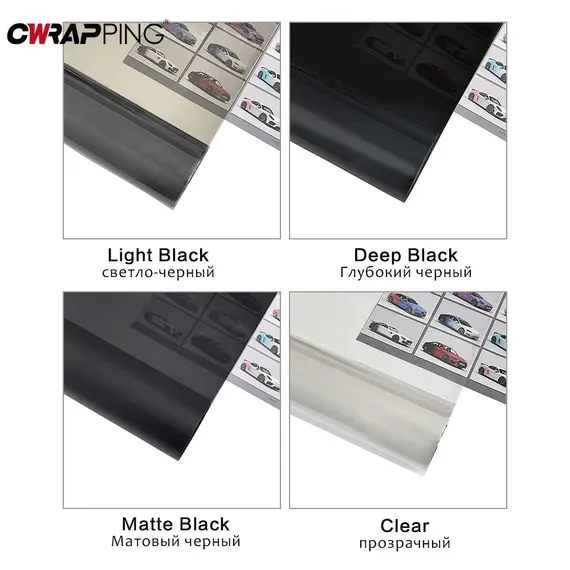 30*200cm Car Headlight Tint Fog Light Taillight Waterproof Stickers Auto Fog Light Taillight Smoke Black Tailing Lamp Stickers