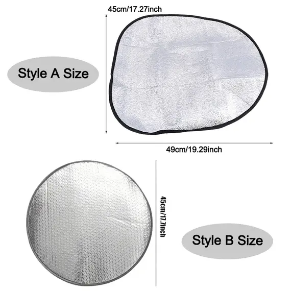 Car Steering Wheel Sun Shade Double Thick Sun Protection Foldable Anti-uv Sunscreen Car Supplies Car Steering Wheel Cover Silver