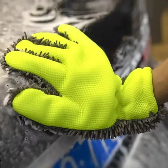 Car Wash Gloves Microfiber Wipe Car Sponge Scratch Free Car Wash Cleaning Coral Velvet Double-Sided Cleaning Tool