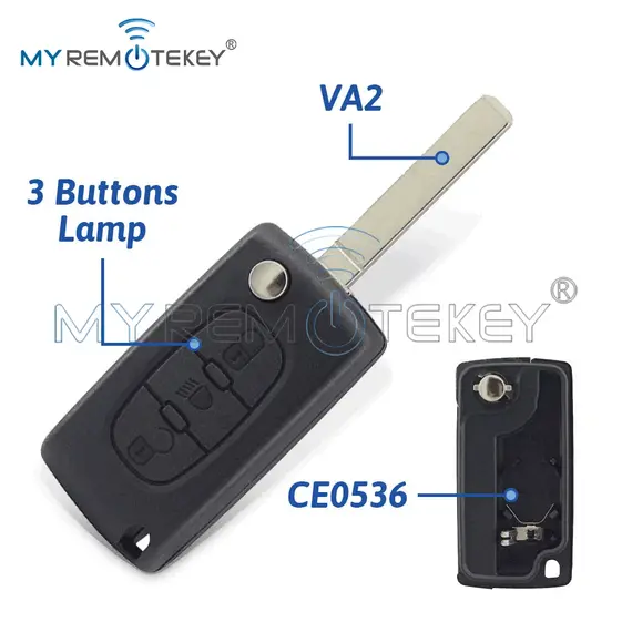 MYREMOTEKEY Remote Key Shell Case 2/3/4B For Peugeot 207 307 308 407 607 807 For Citroen C2 C3 C4 C5 C6