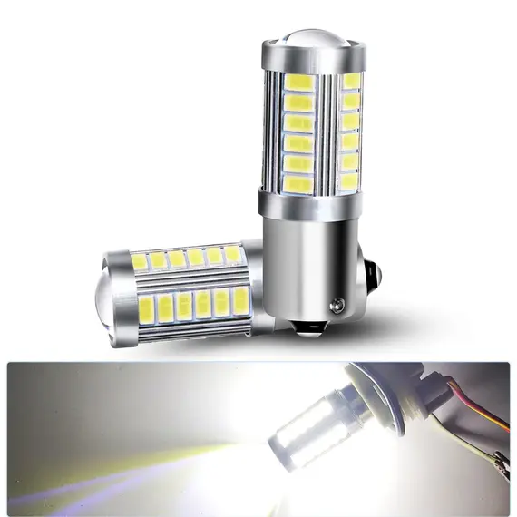 2pcs PY21W P21 5W 1156 Ba15s 1157 Bay15d 33 SMD Led Car Flash Brake Bulbs Lights Reverse Parking Lamps