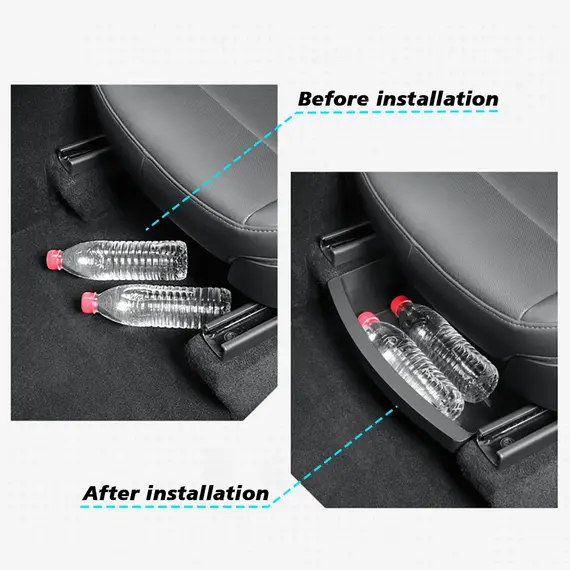 TESY For Tesla New Model Y Launch Juniper Standard Premium and Performance Front Seats Under Seat Drawer TPE Storage Box