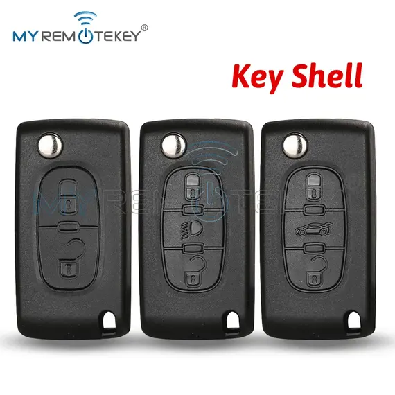 MYREMOTEKEY Remote Key Shell Case 2/3/4B For Peugeot 207 307 308 407 607 807 For Citroen C2 C3 C4 C5 C6