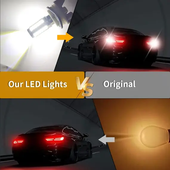 2pcs PY21W P21 5W 1156 Ba15s 1157 Bay15d 33 SMD Led Car Flash Brake Bulbs Lights Reverse Parking Lamps