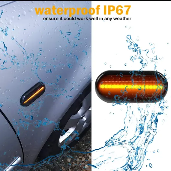 2X LED Dynamic Side Marker Turn Signal Light Indicator for VW Bora Golf 3 4 MK4 Jette Lupo Passat Z2 3BG Polo SB6 SEAT Ibiza T5