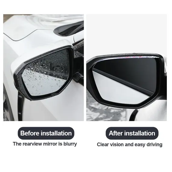 2pcs Car Rearview Mirror Rain Shield Rain Eyebrow Rain Cover Universal Carbon Fiber Rear View Side Mirror Rain Eyebrow Shield