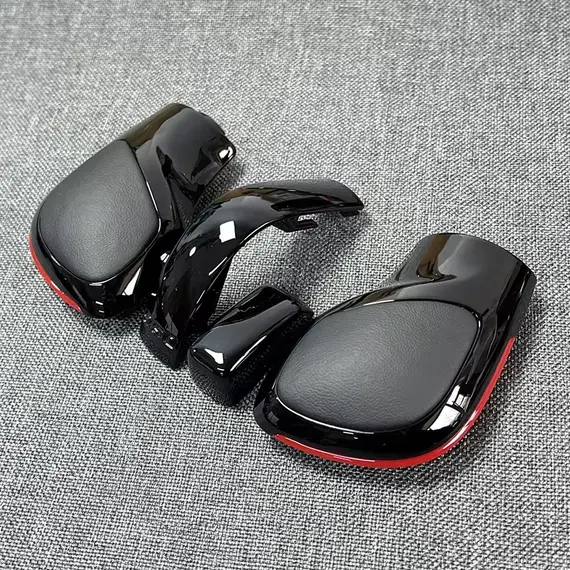 4PCS Chrome Matt With Leather Shift Knob Gear Side Cover DSG Emblem For VW Golf 6 7 R GTI Passat B7 B8 CC R20 Jetta MK6 GLI