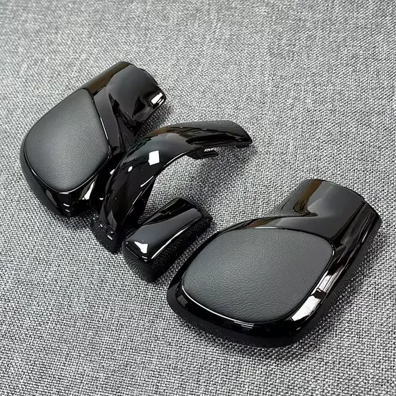 4PCS Chrome Matt With Leather Shift Knob Gear Side Cover DSG Emblem For VW Golf 6 7 R GTI Passat B7 B8 CC R20 Jetta MK6 GLI