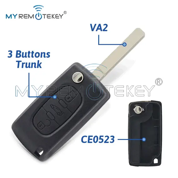 MYREMOTEKEY Remote Key Shell Case 2/3/4B For Peugeot 207 307 308 407 607 807 For Citroen C2 C3 C4 C5 C6