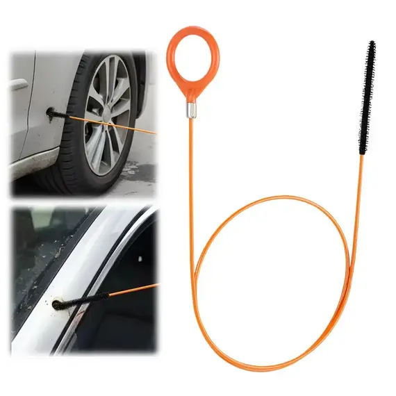 1/3 PCS Car Drain Hole Unclogger Tool + Washbasin Cleaning Brush (130/81cm) Flexible Long Drain Steel Wire Auto Accessory