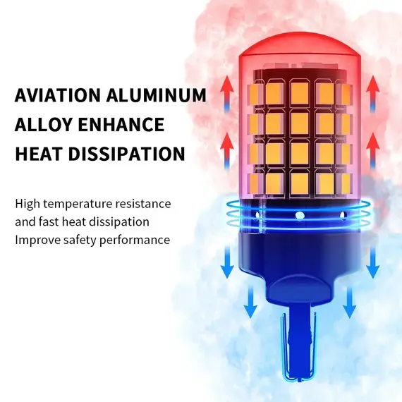 2pcs 1156 BA15S P21W BAU15S PY21W 7443 W21/5W T20 7440 W21W WY21W 1157 P21/5W BAY15D 54 LED Bulbs CanBus Lamp Turn Signal Lights