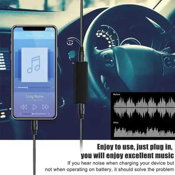 3.5mm Audio Aux Cable Anti-interference Ground Loop Noise Filter Lsolator Eliminate Cancelling For Home Stereo Car Audio System