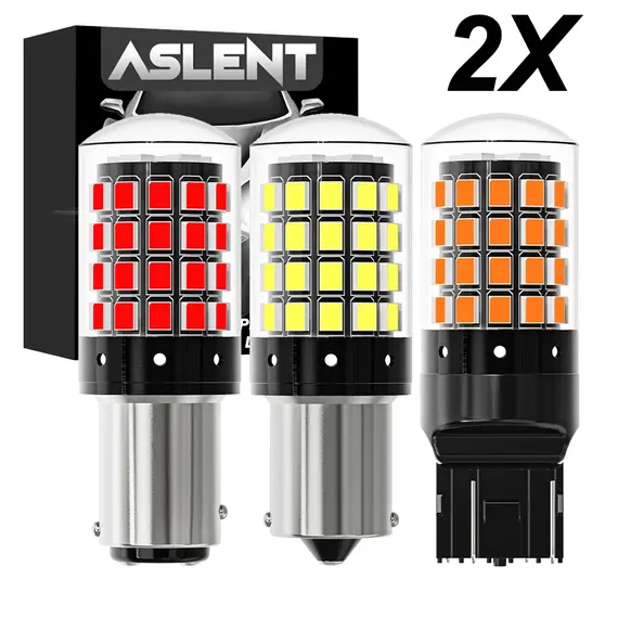 2pcs 1156 BA15S P21W BAU15S PY21W 7443 W21/5W T20 7440 W21W WY21W 1157 P21/5W BAY15D 54 LED Bulbs CanBus Lamp Turn Signal Lights