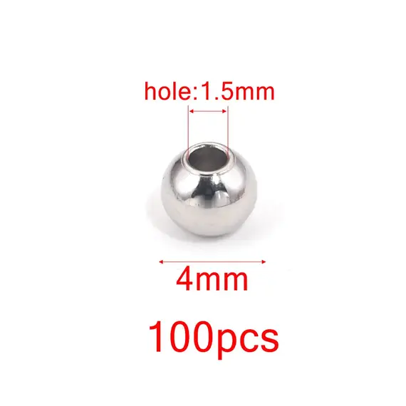 20-100pcs 3 4 5 6 8mm Stainless Steel Spacer Beads Round Ball Charm Loose Seed Beads for DIY Bracelets Jewelry Making Supplies