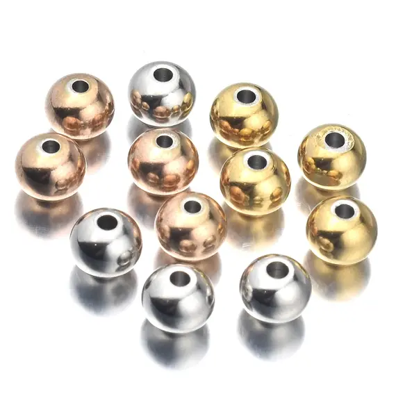 20-100pcs 3 4 5 6 8mm Stainless Steel Spacer Beads Round Ball Charm Loose Seed Beads for DIY Bracelets Jewelry Making Supplies