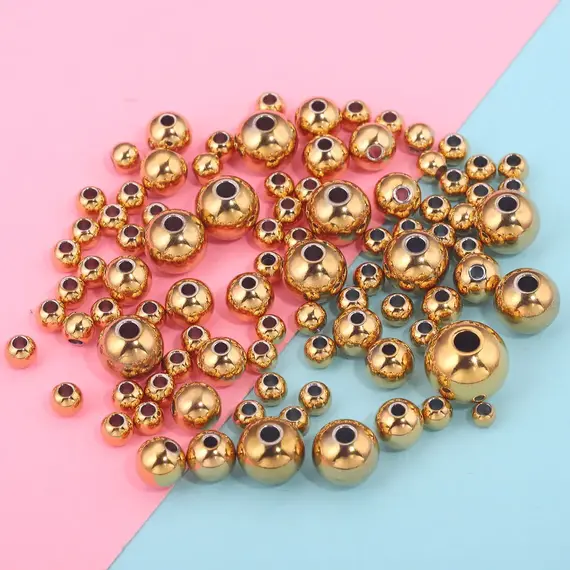 20-100pcs 3 4 5 6 8mm Stainless Steel Spacer Beads Round Ball Charm Loose Seed Beads for DIY Bracelets Jewelry Making Supplies