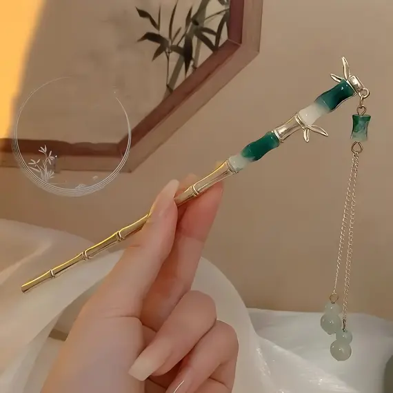 Elegant Chinese Style Hair Clip Tassel Hair Stick Traditional Floral Design Hairstyle Accessory Women Jewelry Hairpin Hairneedle