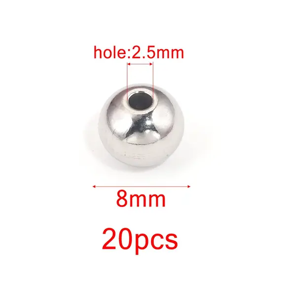 20-100pcs 3 4 5 6 8mm Stainless Steel Spacer Beads Round Ball Charm Loose Seed Beads for DIY Bracelets Jewelry Making Supplies
