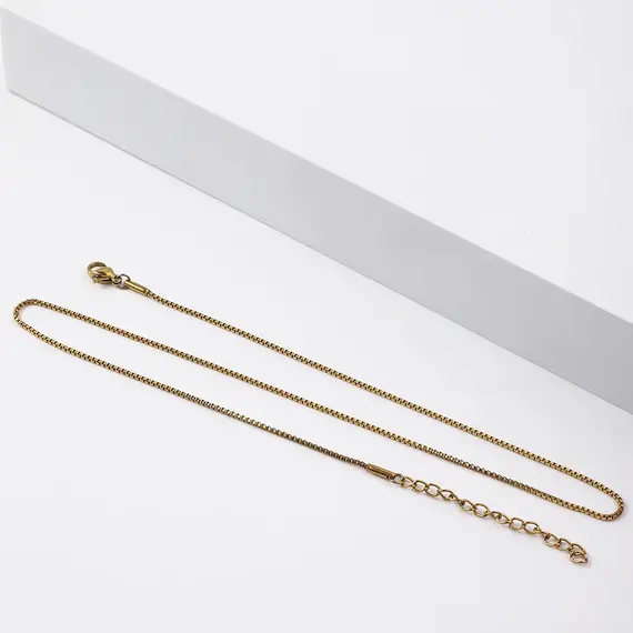 1.2mm Simple Stainless Steel Box Chain Necklace Gold Color Titanium Steel Men Necklace Fashion Women Jewelry Trend Accessories