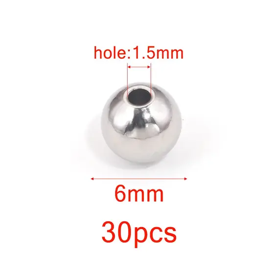 20-100pcs 3 4 5 6 8mm Stainless Steel Spacer Beads Round Ball Charm Loose Seed Beads for DIY Bracelets Jewelry Making Supplies
