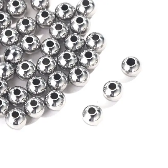 20-100pcs 3 4 5 6 8mm Stainless Steel Spacer Beads Round Ball Charm Loose Seed Beads for DIY Bracelets Jewelry Making Supplies
