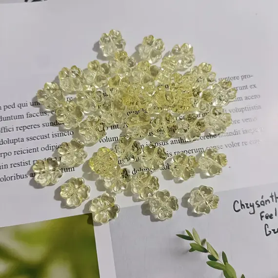 32Pcs， Clover, Transparent, Flowers, Flat, Jewelry Accessories, DIY, Pendant, Jewelry Making Supplies