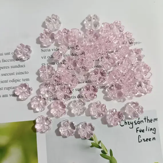 32Pcs， Clover, Transparent, Flowers, Flat, Jewelry Accessories, DIY, Pendant, Jewelry Making Supplies