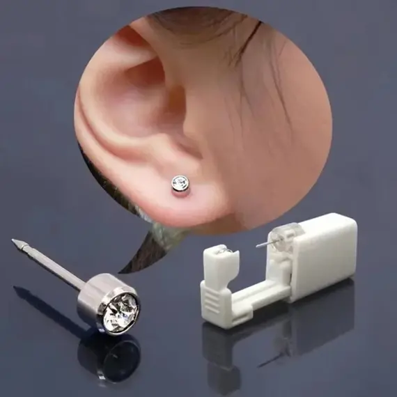 1-10pcs Safety Ear Piercing Gun Kit Women Men Disposable White Plastic Sterile Ear Piercing Device Fashion Simple Piercing Tools