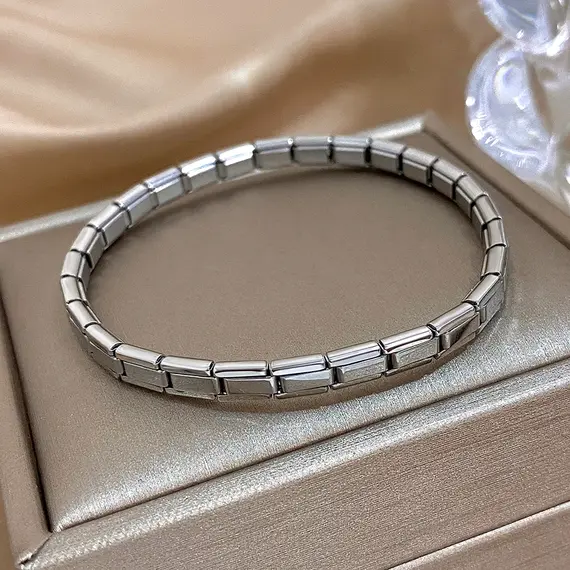 Fashionable Minimalist New Stainless Steel Elastic Bracelet  Italian Links Slim Charm Bracelet Punk Watchband Wrist Band Jewelry