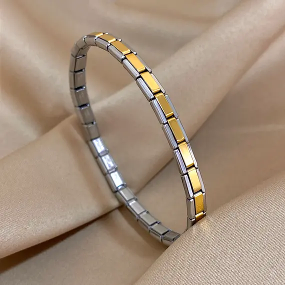 Fashionable Minimalist New Stainless Steel Elastic Bracelet  Italian Links Slim Charm Bracelet Punk Watchband Wrist Band Jewelry