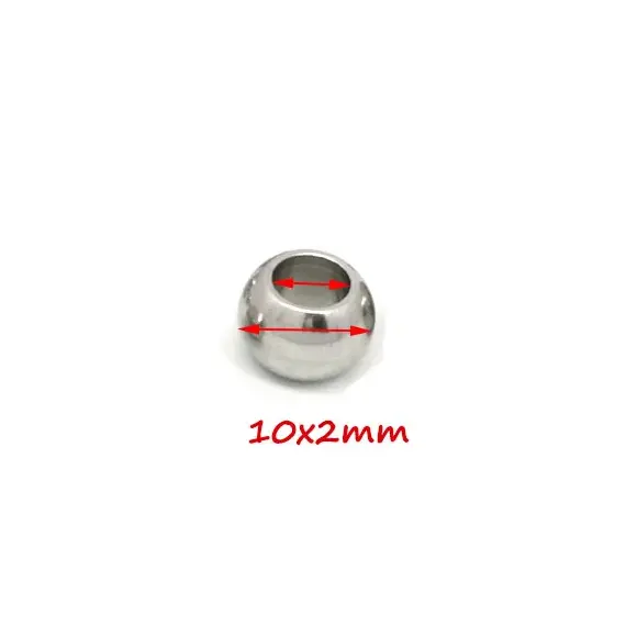 100pcs 2 Mm-12 mm Stainless Steel Beads European Ball Metal Big Hole Spacer Beads for Jewelry Making DIY Bracelet Necklace