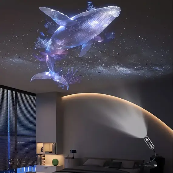 LED USB Projector Light 1/3/6pcs Projection Patterns-Adjustable Whale Butterfly Star Night Light Christmas Halloween Decoration