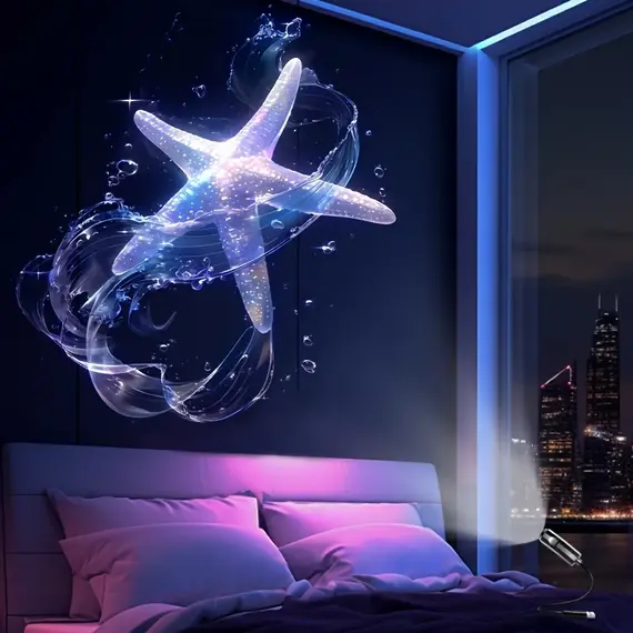 LED USB Projector Light 1/3/6pcs Projection Patterns-Adjustable Whale Butterfly Star Night Light Christmas Halloween Decoration
