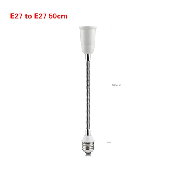 20/30/40/50/60cm E27 to E27 Base LED Lamp Holder Extension Adapter Converter Screw Socket Extender Light Bulb Holder