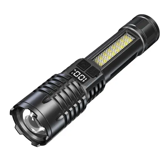 100000LM Super Bright Flashlight Rechargeable LED Torch Long Range Tactical Lamp for Outdoor Waterproof Camping Fishing Lantern