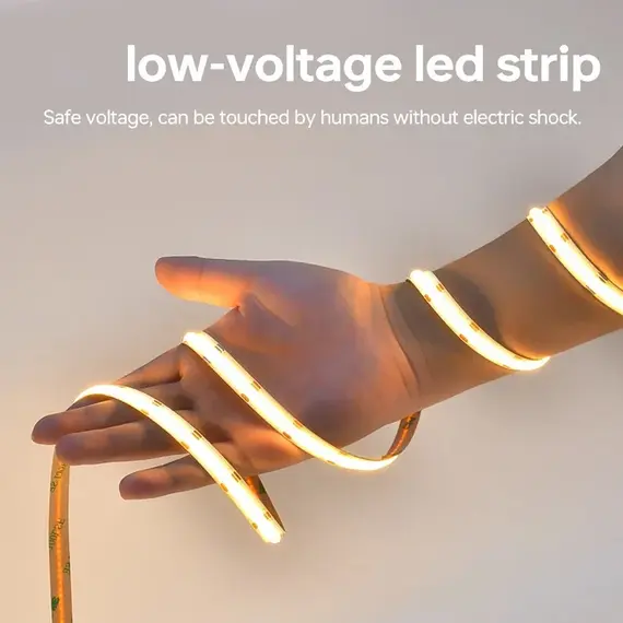 12V 24V DC CCT COB LED Strip Light 2700K to 6500K Color-Changing LED Tape Linear Double Color RA90 Dimmable Ribbon 5mm 8mm Width