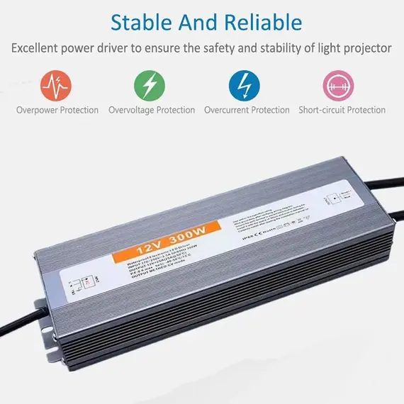 DC 12V 24V Waterproof Switching Power Supply IP67~IP68 Outdoor LED Lighting Transformer 10W 20W 30W 50W 60W 80W 100W 200W 300W