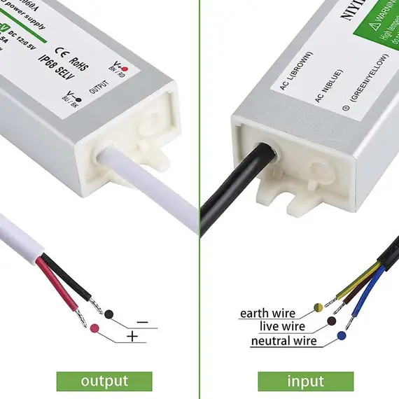 DC 12V 24V Waterproof Switching Power Supply IP67~IP68 Outdoor LED Lighting Transformer 10W 20W 30W 50W 60W 80W 100W 200W 300W