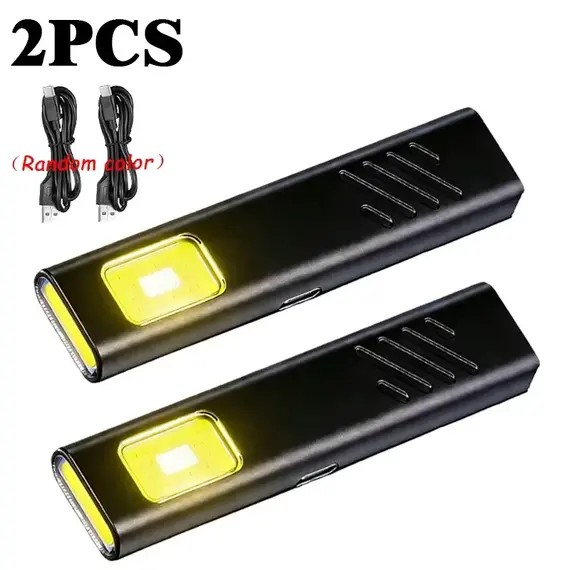 Powerful LED COB Flashlight USB Rechargeable Portable Mini Torch Pocket Lantern Outdoor Emergency Camping Work Light With Magnet