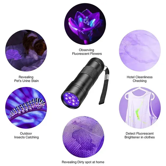 Portable LED Ultraviolet Torch IPX4 Waterproof 395nm 3W Mini UV Pen Light Banknote Pet Urine Stains Detector Pocket Torch Lamp