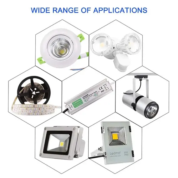 DC 12V 24V Waterproof Switching Power Supply IP67~IP68 Outdoor LED Lighting Transformer 10W 20W 30W 50W 60W 80W 100W 200W 300W