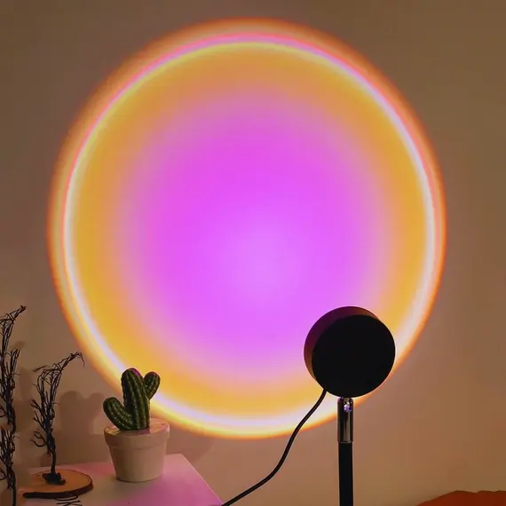 USB Sunset Lighting Ambient Projection Night Light for Home Décor, Relaxing Lighting in Bedroom and Living Room