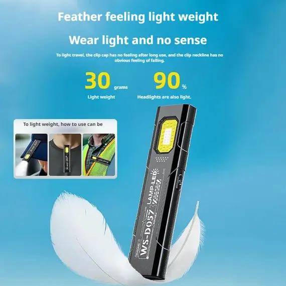 Powerful LED COB Flashlight USB Rechargeable Portable Mini Torch Pocket Lantern Outdoor Emergency Camping Work Light With Magnet