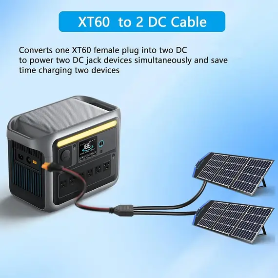 3-in-1 XT60 to Two DC5521 Connector Convert Cable,Male Female XT60 Extension Adapter Cord Charging Conversion Plug Power Cable