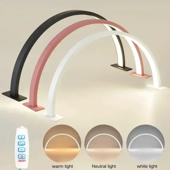 The 1pc Crescent Shaped Nail Lamp Has Adjustable Brightness and Color Temperature, Suitable for Extending Nails, Eyelashes, and