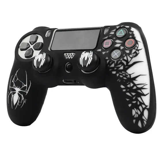 Soft Silicone Cover For PS4 Controller Case, 360° Full Protection, Sweatproof Anti-Scratch,No Fading, with Thumb Stick Caps