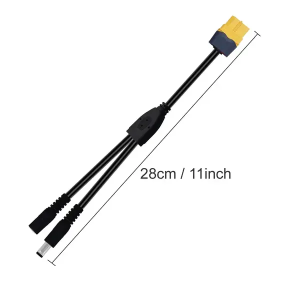 3-in-1 XT60 to Two DC5521 Connector Convert Cable,Male Female XT60 Extension Adapter Cord Charging Conversion Plug Power Cable