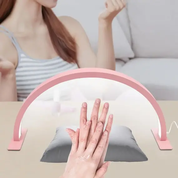 The 1pc Crescent Shaped Nail Lamp Has Adjustable Brightness and Color Temperature, Suitable for Extending Nails, Eyelashes, and