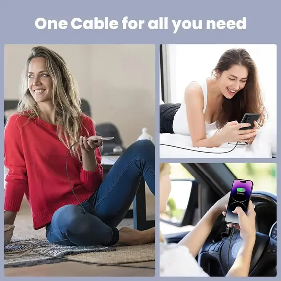 PD 65W 4 5 in 1 USB C Multi Fast Charging Cable Nylon Braided Sync Data Cord USB A/C to Type C/Micro For iPhone Samsung MacBook